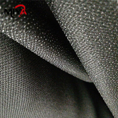 PES Double Dot Shrink Resistant Woven Fusible Interlining Fabric White Black